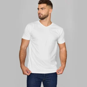 Camiseta Antisudor Cuello V Blanco
