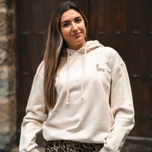 SUDADERA HOODIE MUJER CREMA SYRQ
